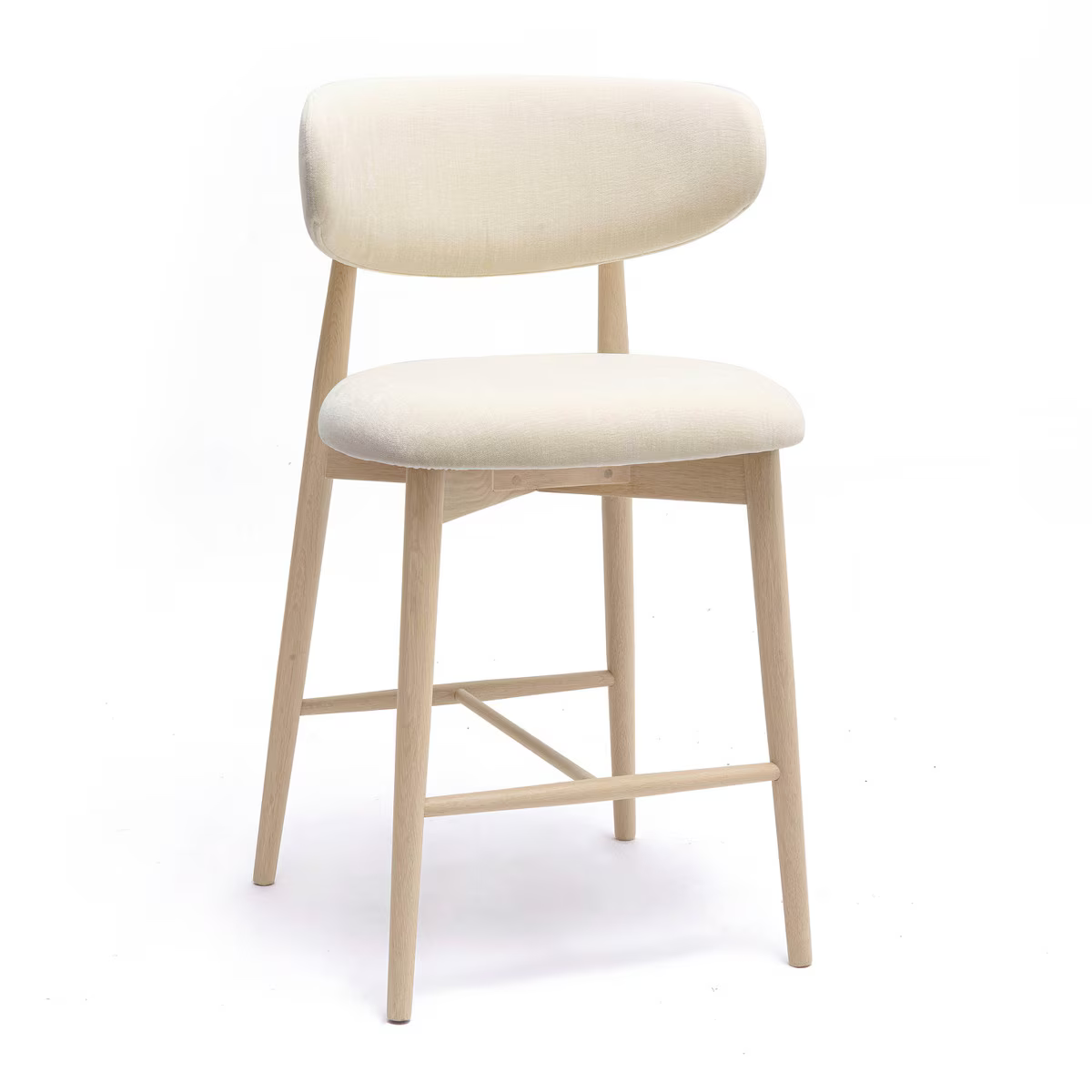 Zinea Forest Green Performance Textured Velvet Counter Stool