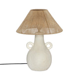 LALIT NATURAL & WHITE CERAMIC TABLE LAMP
