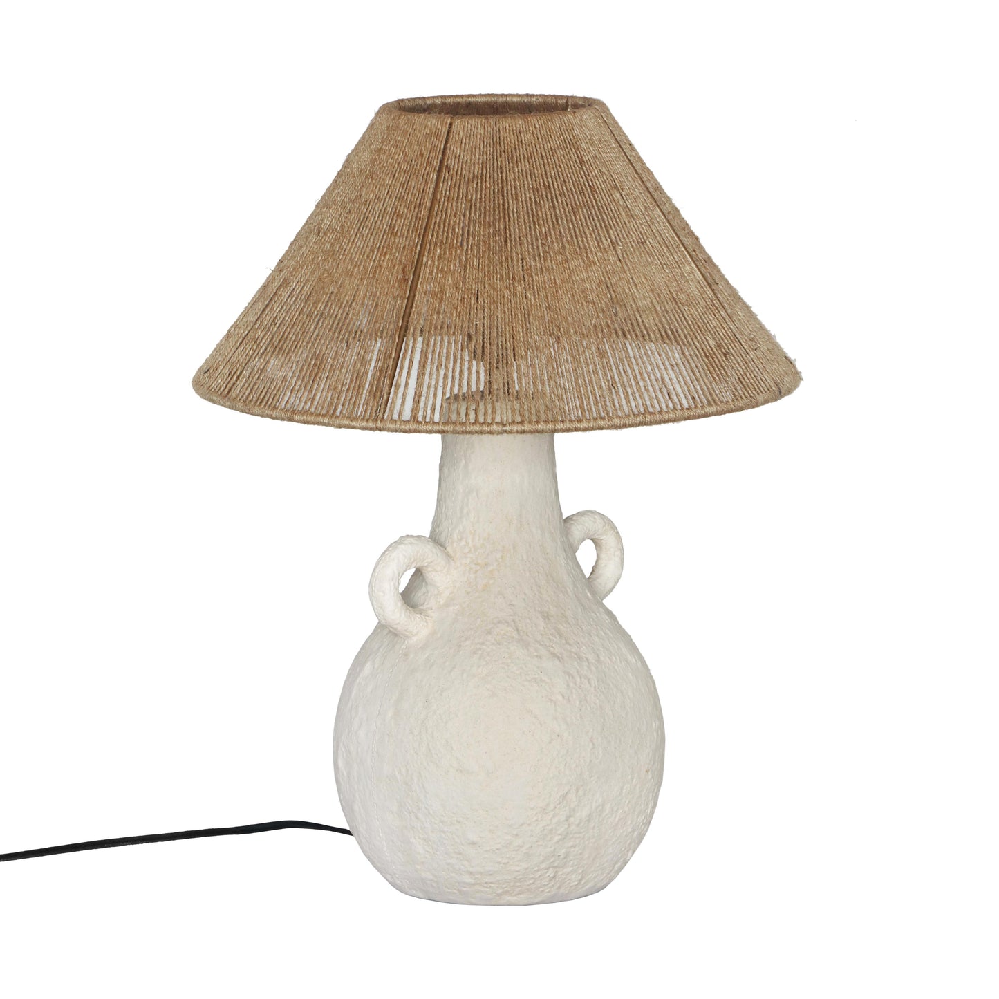 LALIT NATURAL & WHITE CERAMIC TABLE LAMP