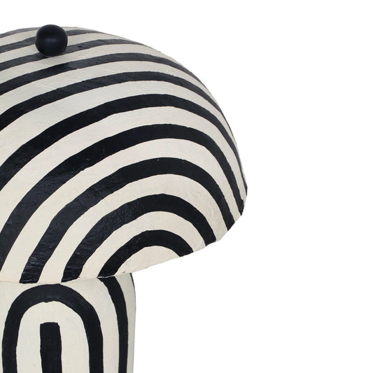 Maiori Black Striped Papier Mache Table Lamp