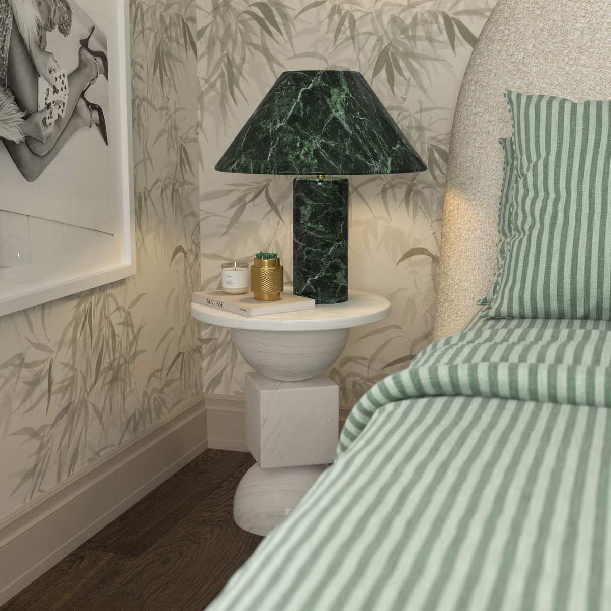 Mable Spider Green Marble Table Lamp