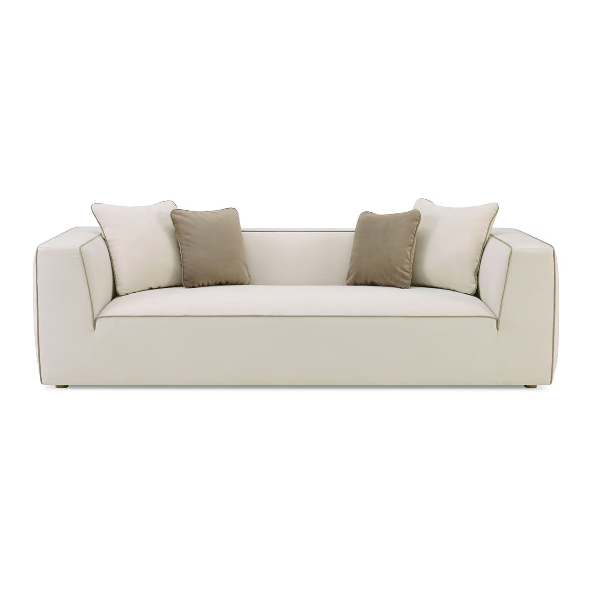Tristine Olive Green Upcycled Basketweave Sofa