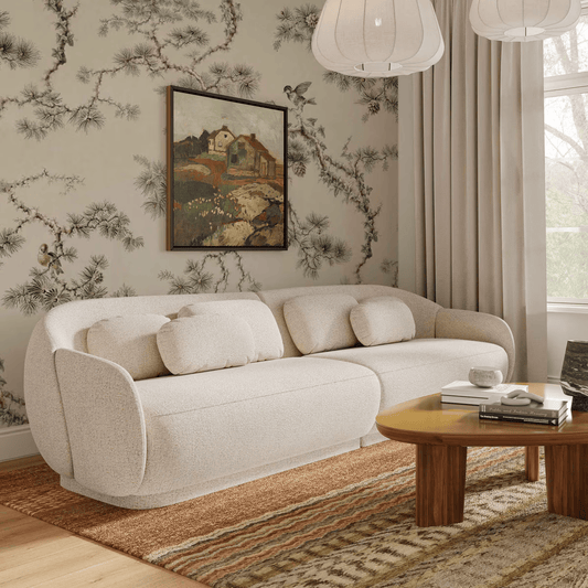 Misty Cream Boucle Modular 4-Seater Sofa