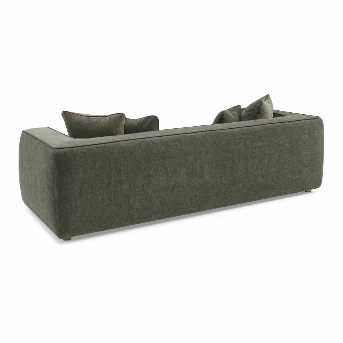 Tristine Olive Green Upcycled Basketweave Sofa