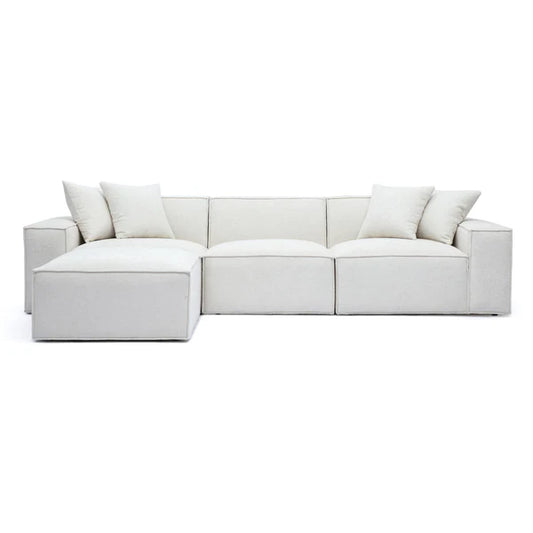 Mindy 4-Piece Chenille Basketweave Modular Sectional