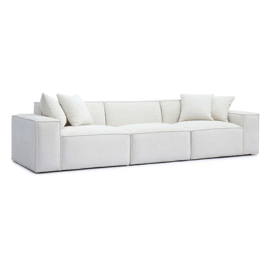 Mindy 115" Chenille Basketweave Modular Sofa