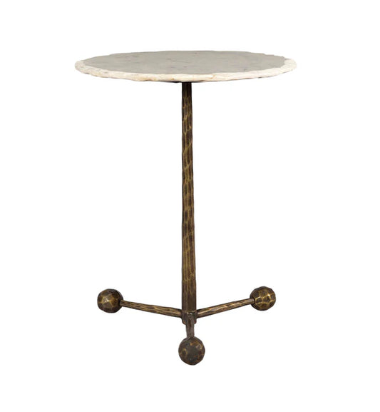 Orbital White Marble Side Table