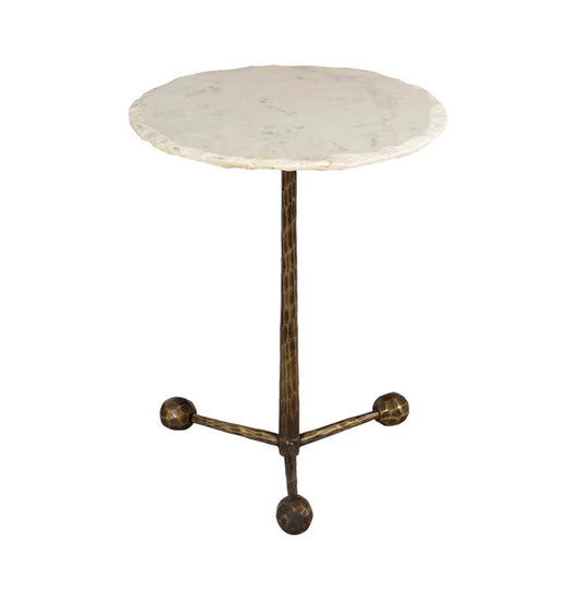 Orbital White Marble Side Table