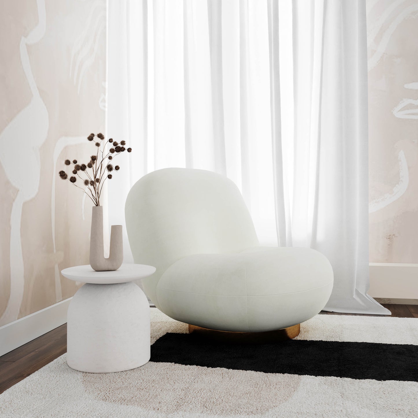 Aloe White Indoor / Outdoor Concrete Side Table