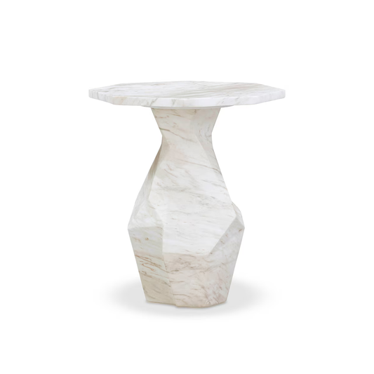 Esme Faux Marble Indoor / Outdoor Round Side Table