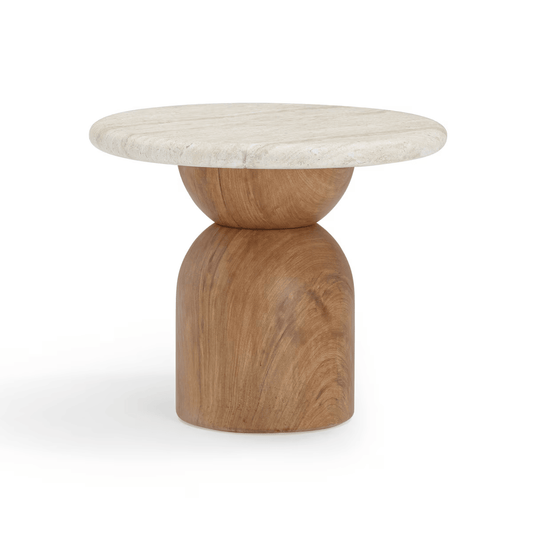 Cynthia Travertine Concrete Indoor / Outdoor Side Table