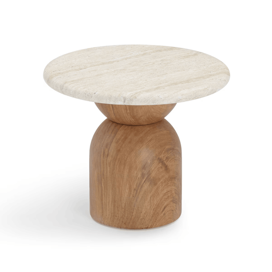 Cynthia Travertine Concrete Indoor / Outdoor Side Table