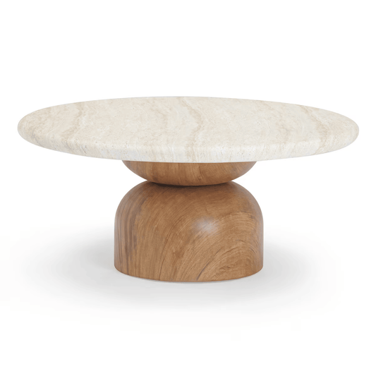 Cynthia Travertine Concrete Indoor / Outdoor Coffee Table