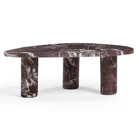 Libby 2-Piece Faux Red Levanto Marble Nesting Coffee Table Set