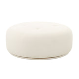 FICKLE CREAM BOUCLE SWIVEL OTTOMAN