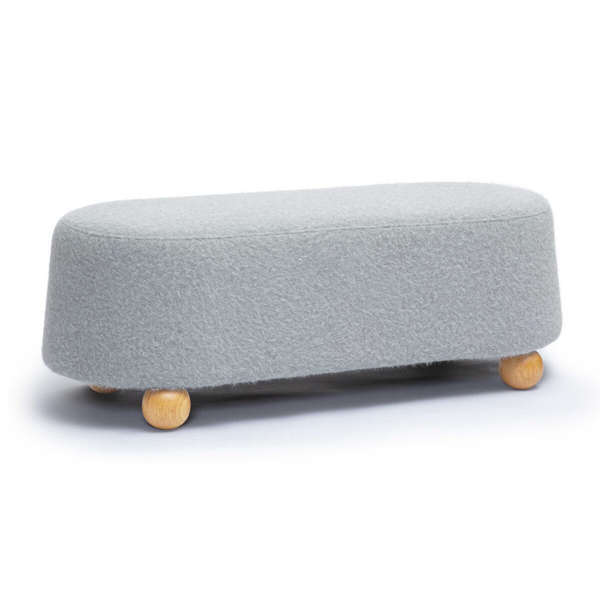 Jaine Forest Green Loose Mohair Large Ottoman