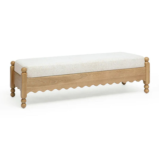 Thelma 56" Cream Performance Basketweave Bench