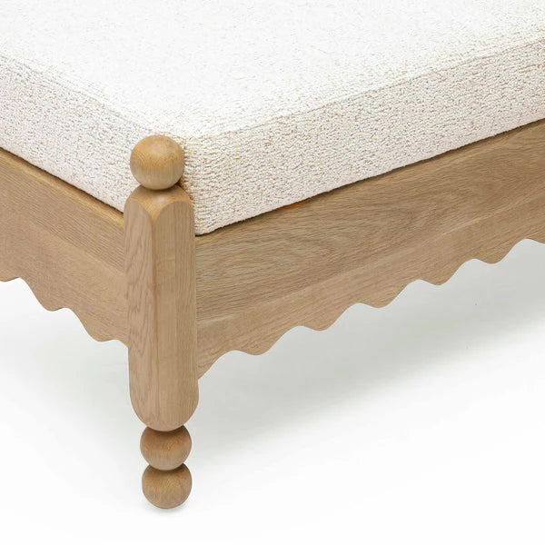 Thelma 56" Cream Performance Basketweave Bench