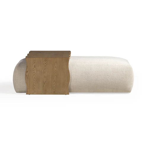 Spencer 54" Performance Basketweave Ottoman with Bridge Table