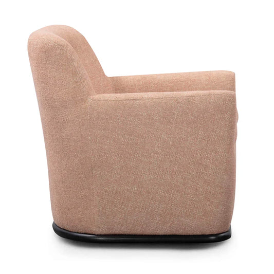 Mado Peach Textured Fabric Swivel Accent Chair