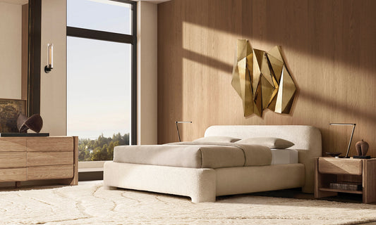 LILA FABRIC PANEL BED