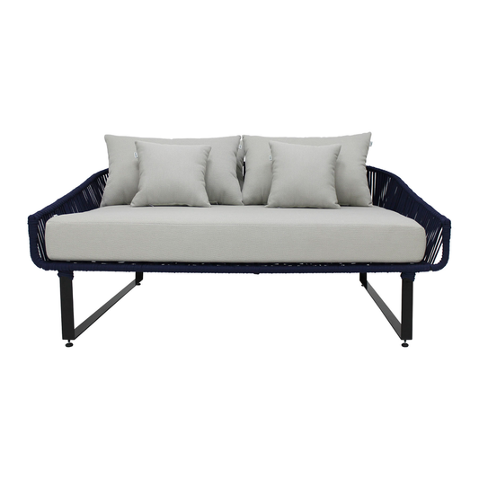 Vallarta cama de día cuerda azul marino tela loneta