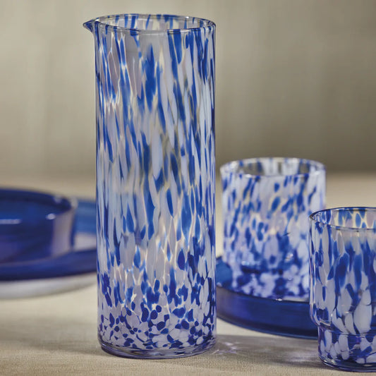 Amalfi Tortoise Glassware - White & Blue