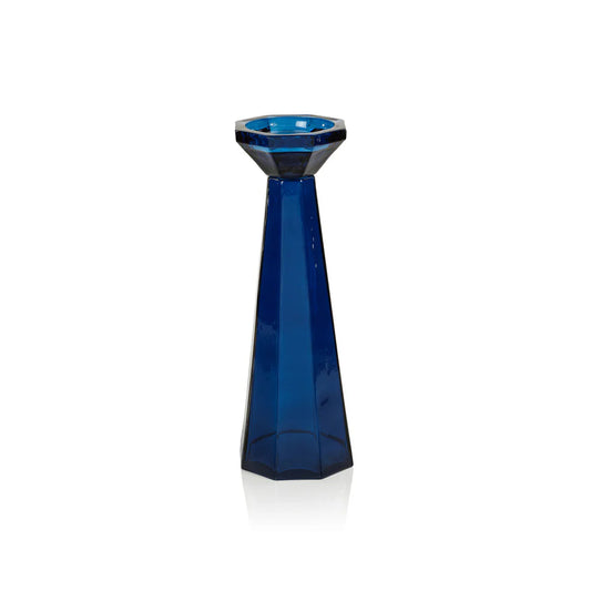 Deep Sea Octagonal Glass Pillar Holder