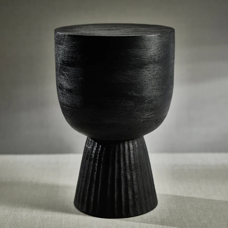 Vetro Mango Wood Accent Table / Stool - Black