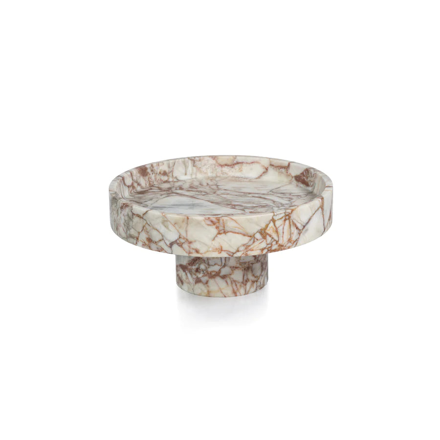 Footed Rosso Verona Marble Bowl