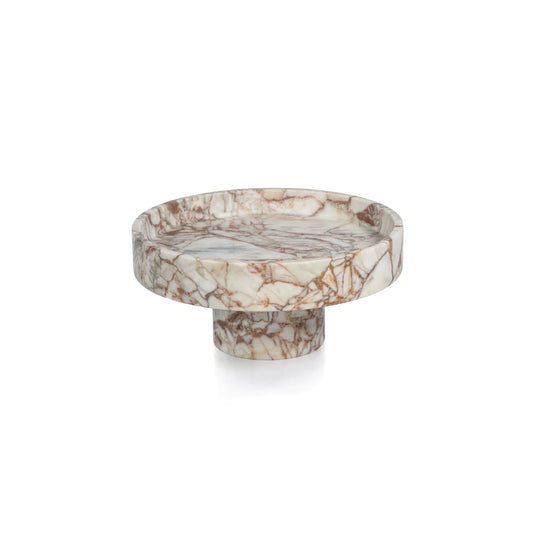 Footed Rosso Verona Marble Bowl