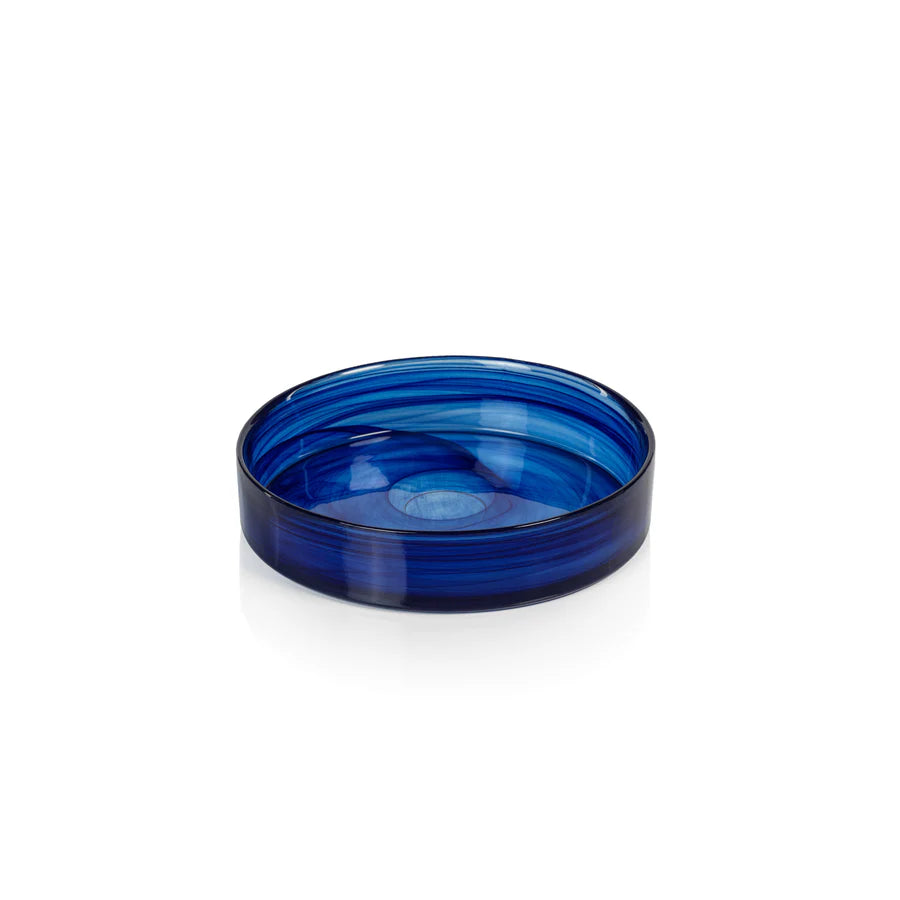 Moonbay Indigo Blue Alabaster Glass Tray / Plate Small