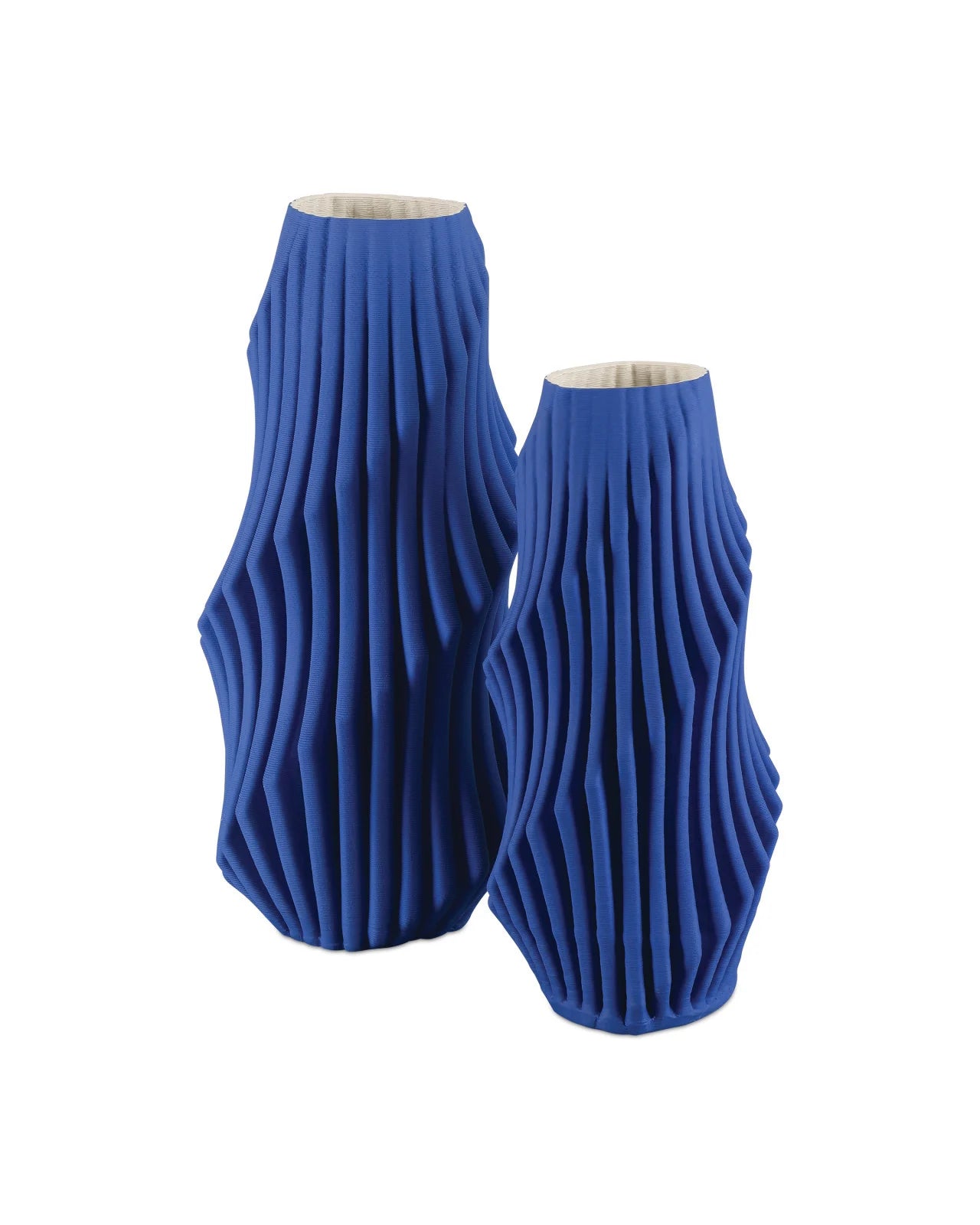 blue Pleat Large Vase