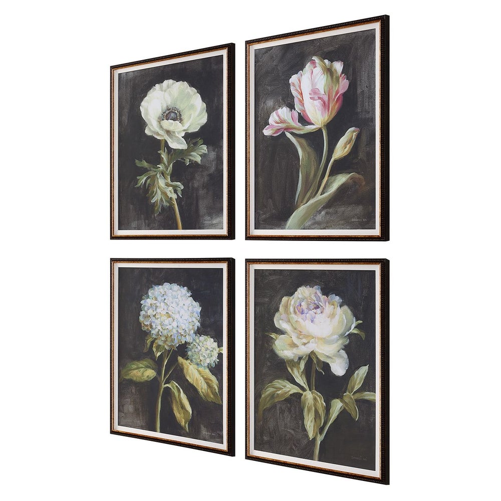 Florals on Black Framed Prints