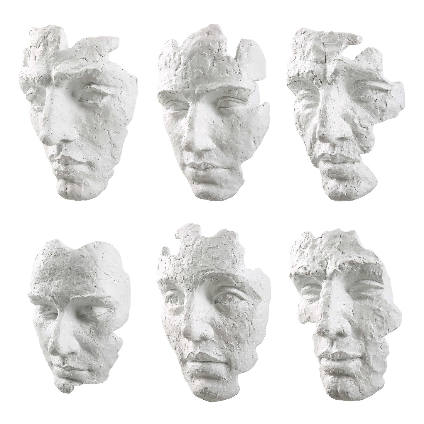 Sel-Portraite Wall Decor, White S/6