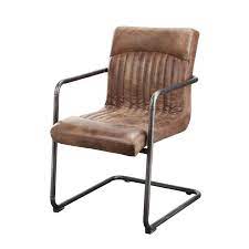 Ansel Dining Chair Grazed Brown Leather