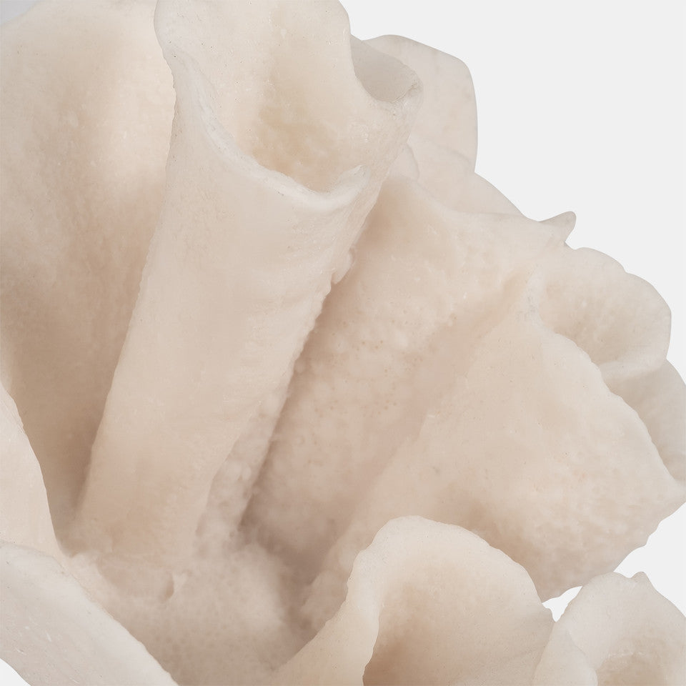 Resin, 12"D Coral Tray, Ivory