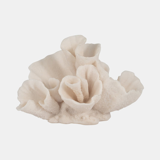 Resin, 12"D Coral Tray, Ivory