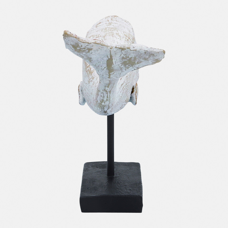 Resin, 8"H Whale On A Stand, White