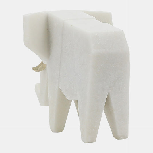 11" Andora Elephant Statuary, White