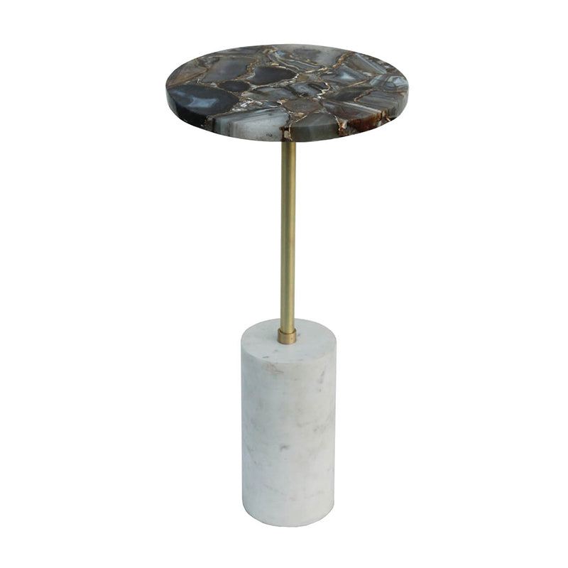 Mesa auxiliar de latón ágata