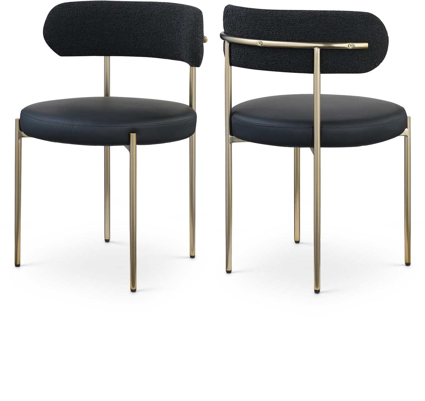 Beacon Vegan Leather and Boucle Fabric Dining Chair