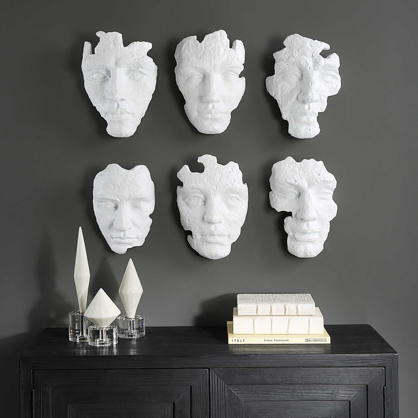 Sel-Portraite Wall Decor, White S/6