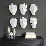 Sel-Portraite Wall Decor, White S/6