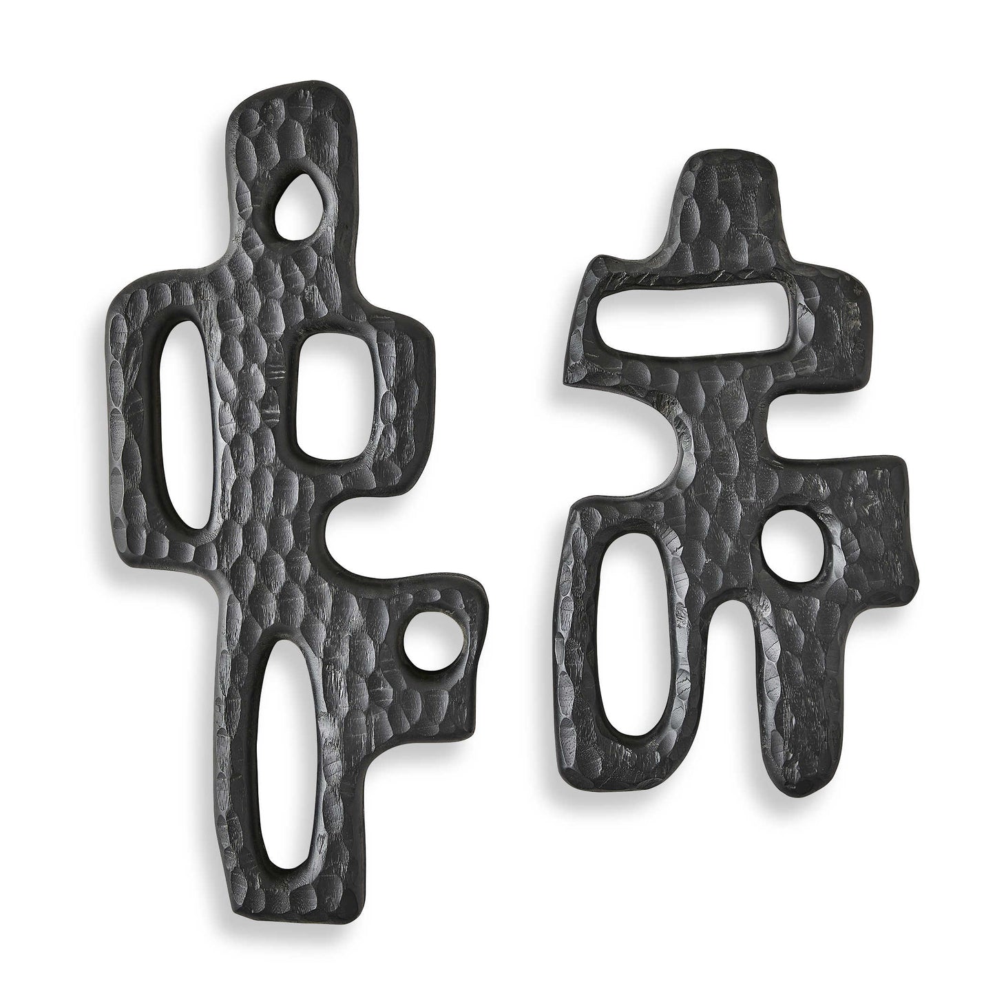 Chiseled silhouette Wall Sculptures, S/2