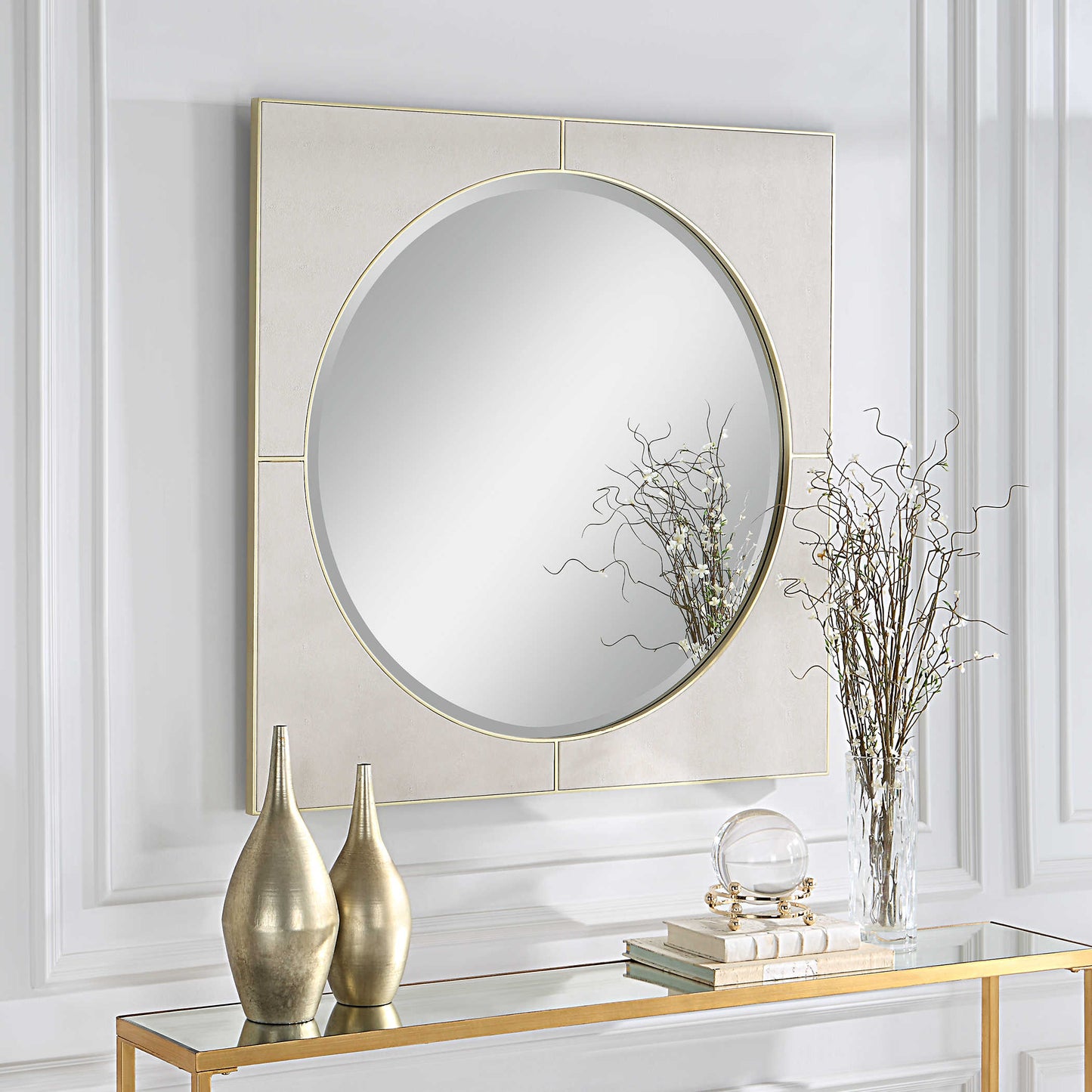 CYPRUS SQUARE MIRROR, WHITE