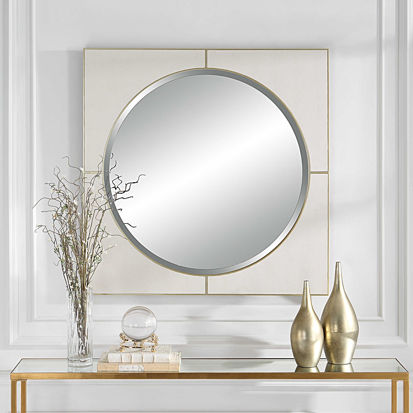 CYPRUS SQUARE MIRROR, WHITE