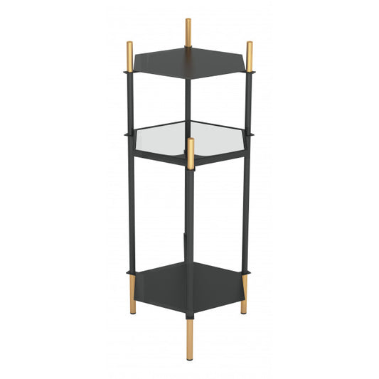 William Side Table Gold & Black