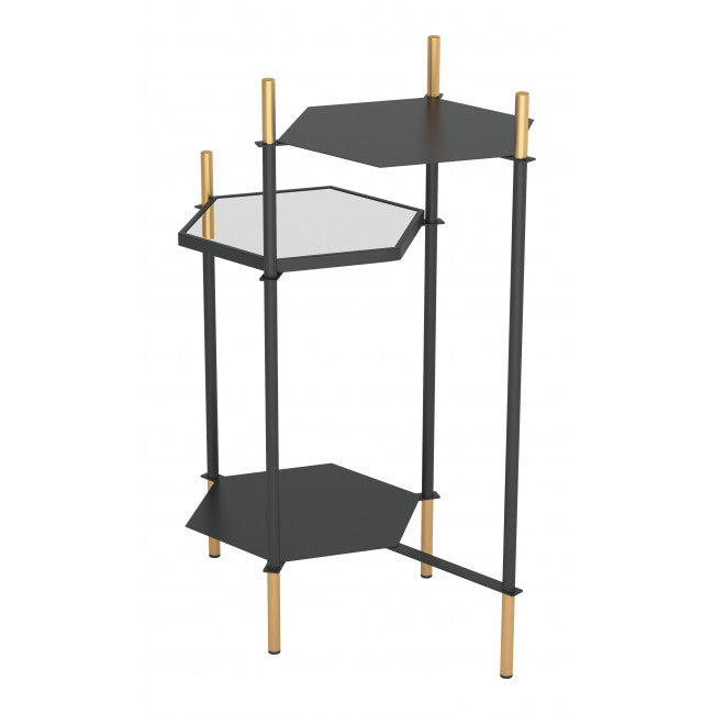 William Side Table Gold & Black