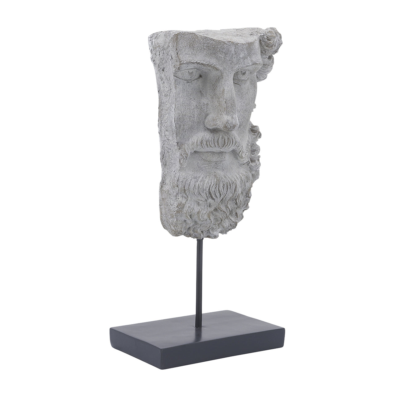 Resin, 18"H Half Face On Stand, Gray
